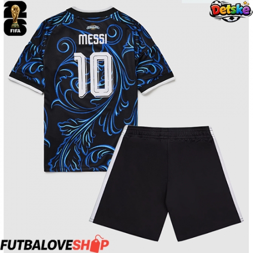 Dres Argentína Lionel Messi #10 Preč pre deti MS 2026 Krátky Rukáv (+ trenírky)